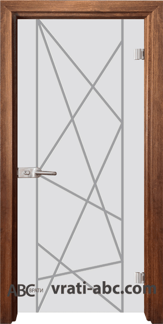 Стъклена интериорна врата Gravur G 13-5 с каса Златен дъб