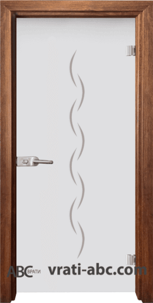 Стъклена интериорна врата Gravur G 13-1 с каса Златен дъб