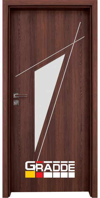 Интериорна врата Gradde серия Kristall, модел Glas 4.2 в цвят Шведски Дъб