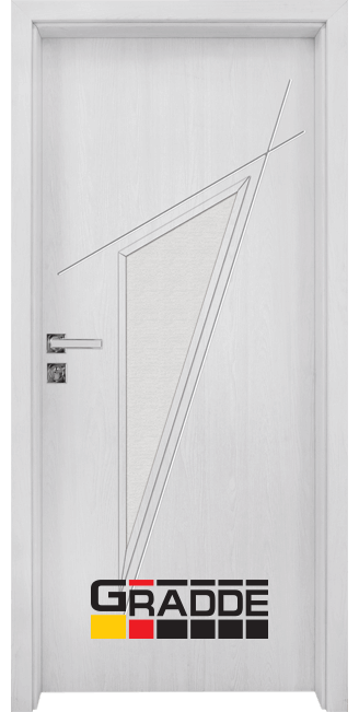 Интериорна врата Gradde серия Kristall, модел Glas 4.2 в цвят Сибирска Лиственица