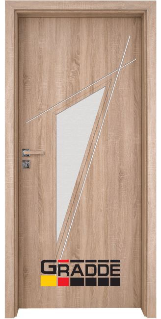 Интериорна врата Gradde серия Kristall, модел Glas 4.2 в цвят Дъб Вераде