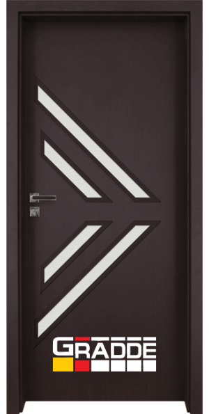 Интериорна врата Gradde серия Paragon, модел Glas 3.4 в цвят Орех Рибейра