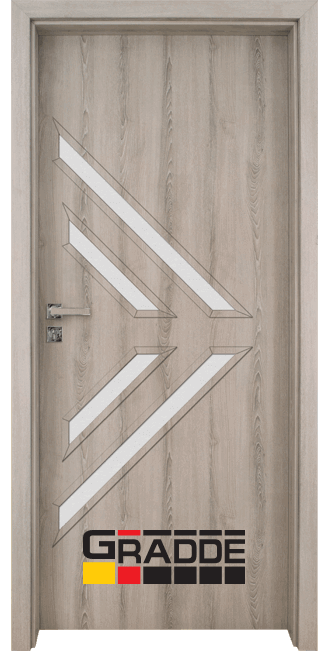 Интериорна врата Gradde серия Paragon, модел Glas 3.4 в цвят Ясен Вералинга