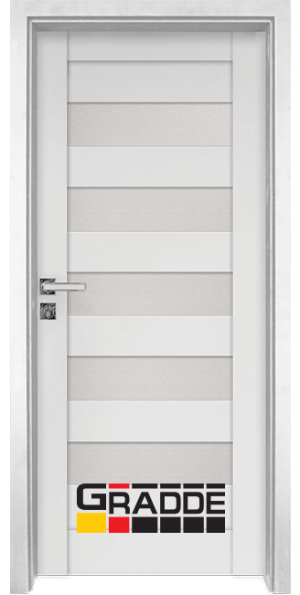 Интериорна врата Gradde модел Aaven Glas, Бял мат