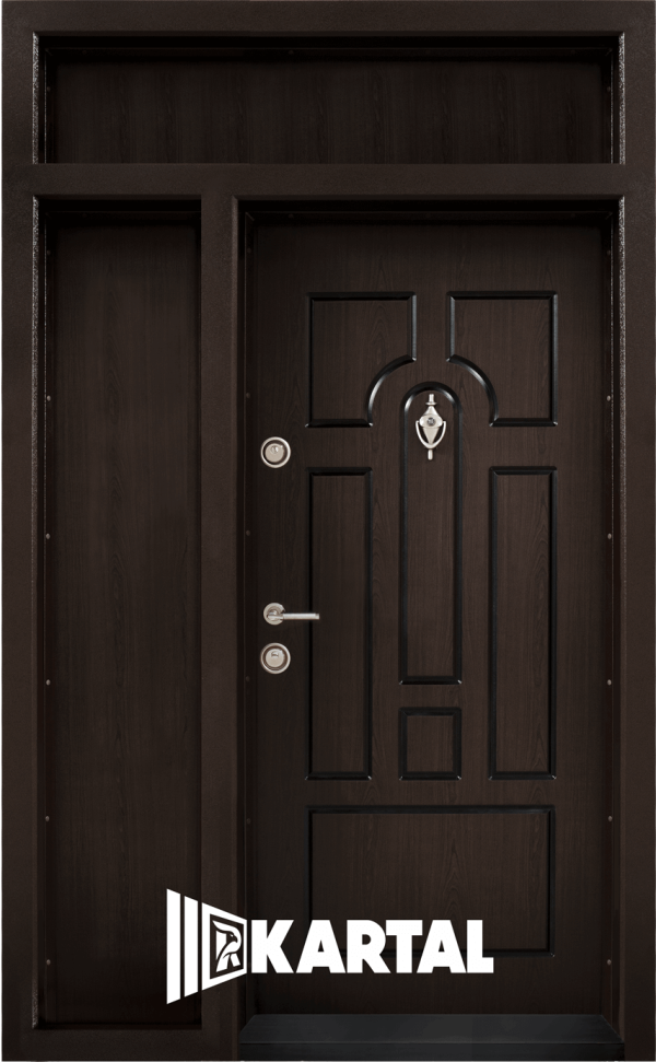 Двукрила входна врата Т-108, цвят Тъмен орех